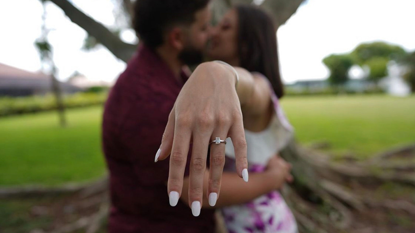 Photo of Engagement ring photography couple shot idea